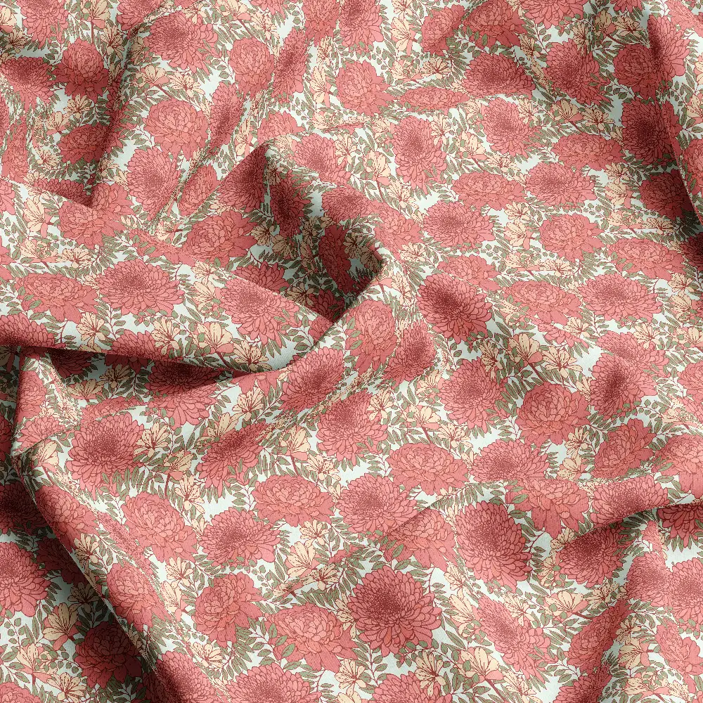 Pastel Wildflower and Herb Meadow Pattern – Custom Print Fabrics