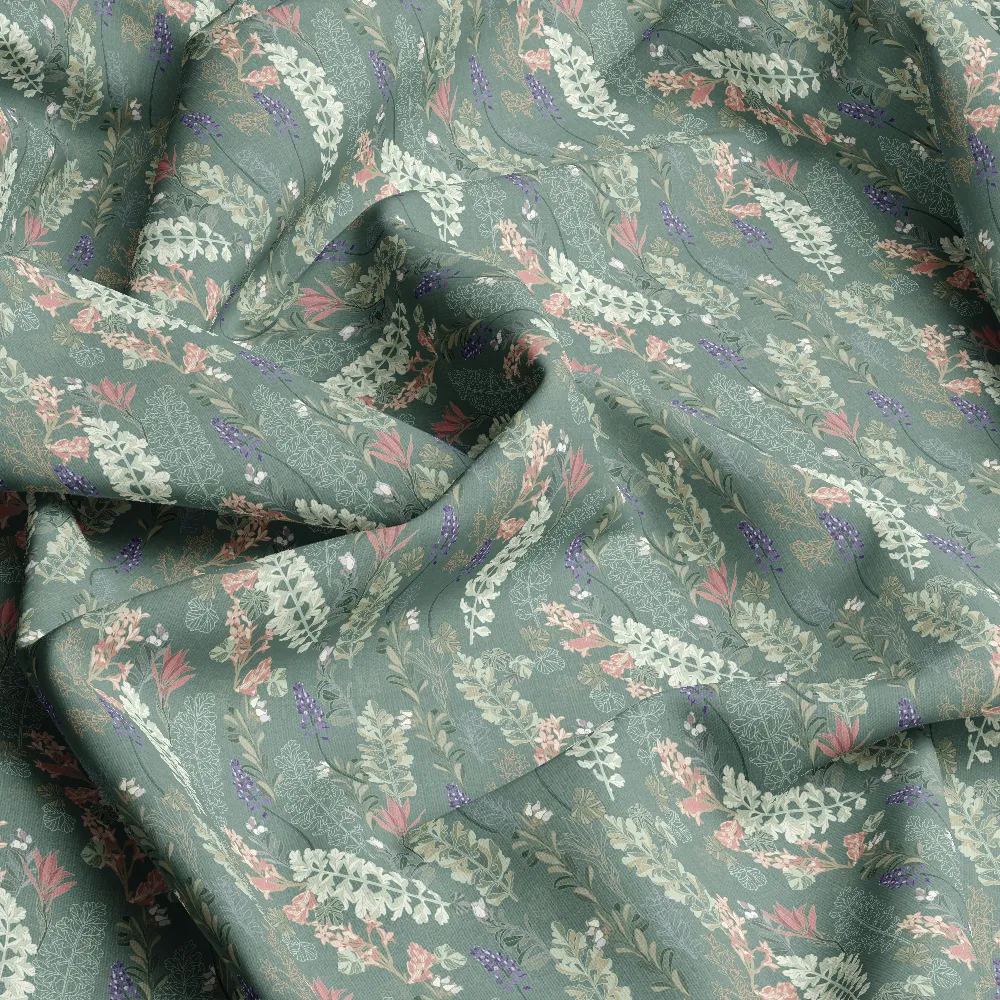 Vintage Sage Floral Leaf Seamless – Custom Print Fabrics