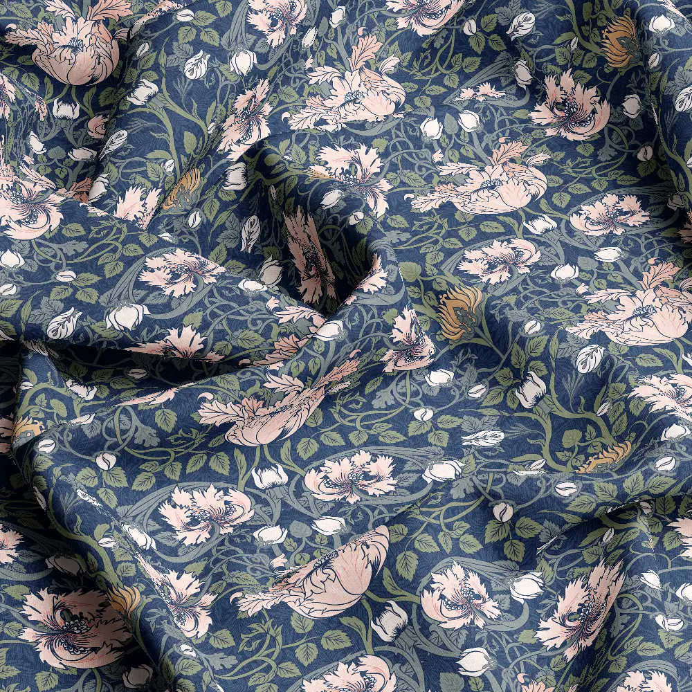 Arts and Crafts Vintage Floral Pattern –Custom Print Fabrics