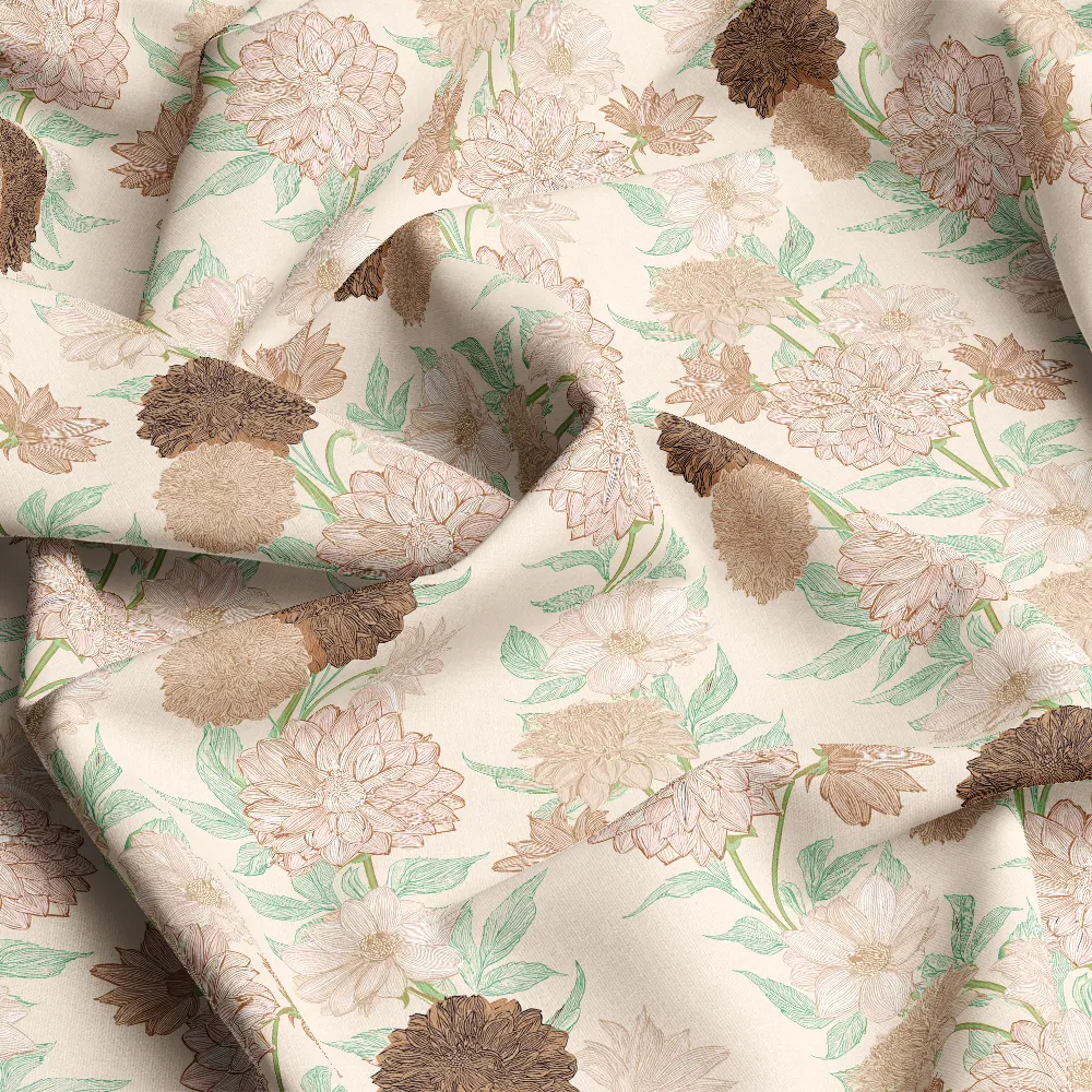 Elegant Abstract Floral Botanical – Custom Print Fabrics
