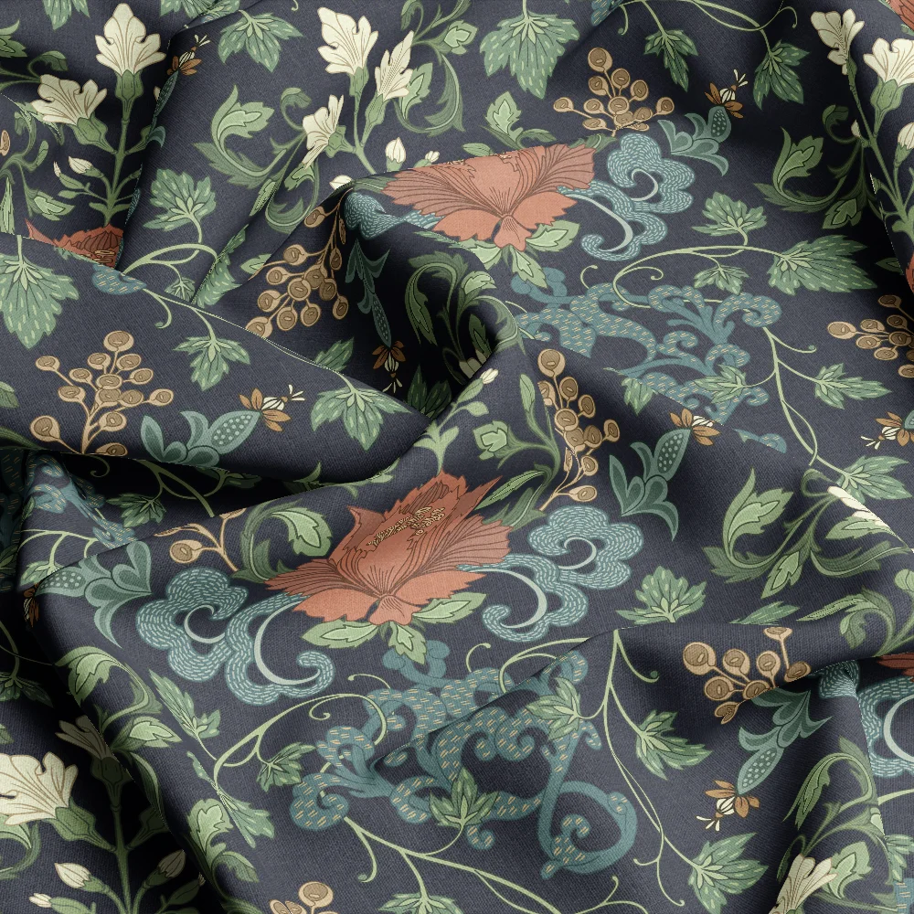 William Morris Vintage Botanical Floral–Custom Print Fabrics