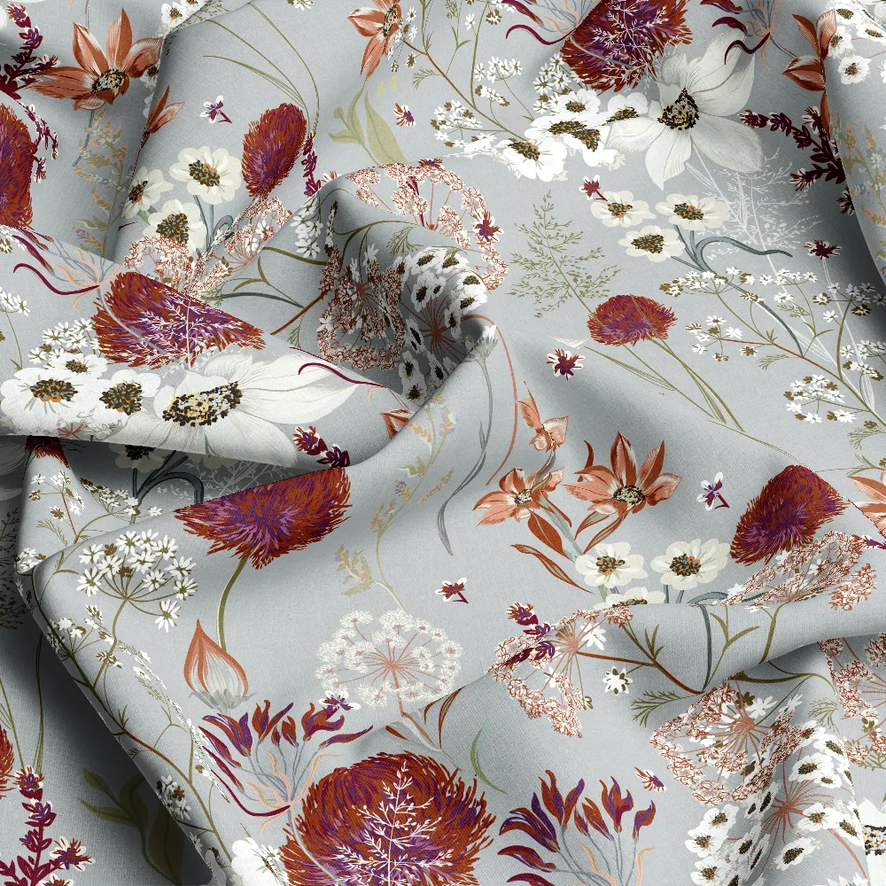Blooming Midsummer Meadow Flowers – Custom Print Fabrics