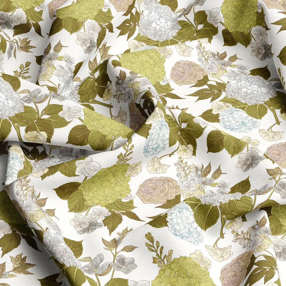 Baroque Intricate Floral Botanical–Custom Print Fabrics