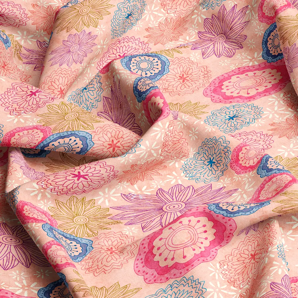 Vintage Multicolor Floral Seamless – Custom Print Fabrics