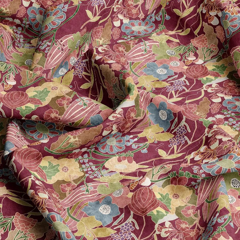 Fresh Vintage Floral Cream Seamless – Custom Print Fabrics