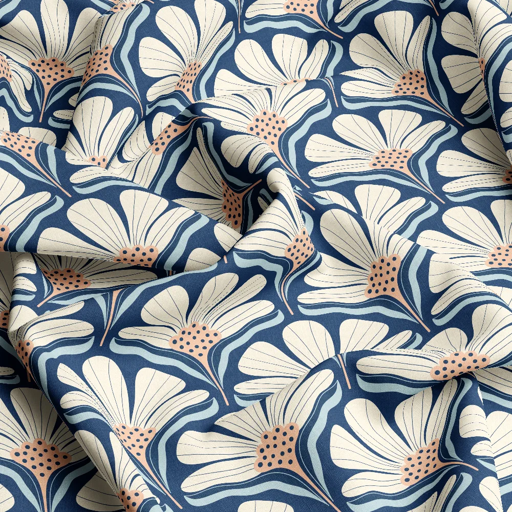 Vintage Floral Pattern on Dark Brown – Custom Print Fabrics
