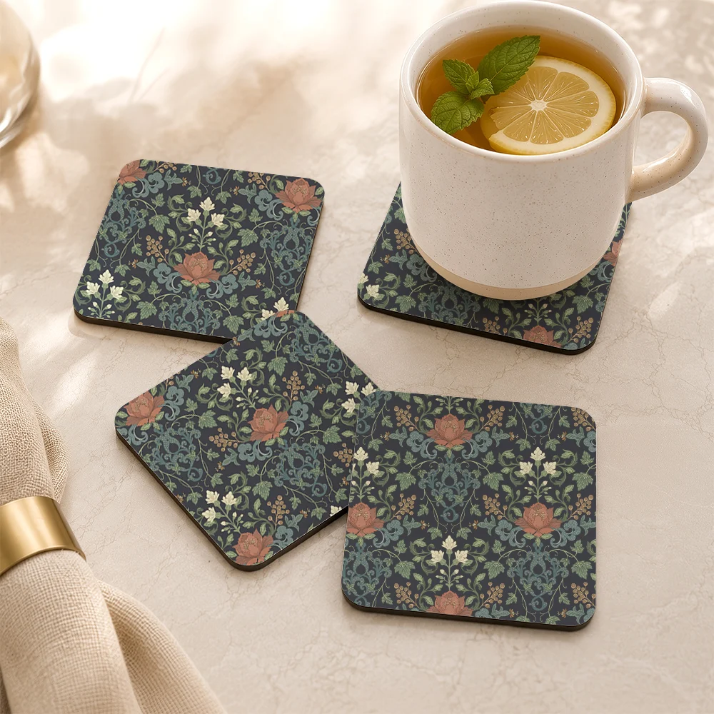 PU Leather Coaster – William Morris Vintage Botanical Floral