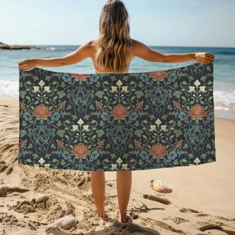 Beach Towel – William Morris Vintage Botanical Floral