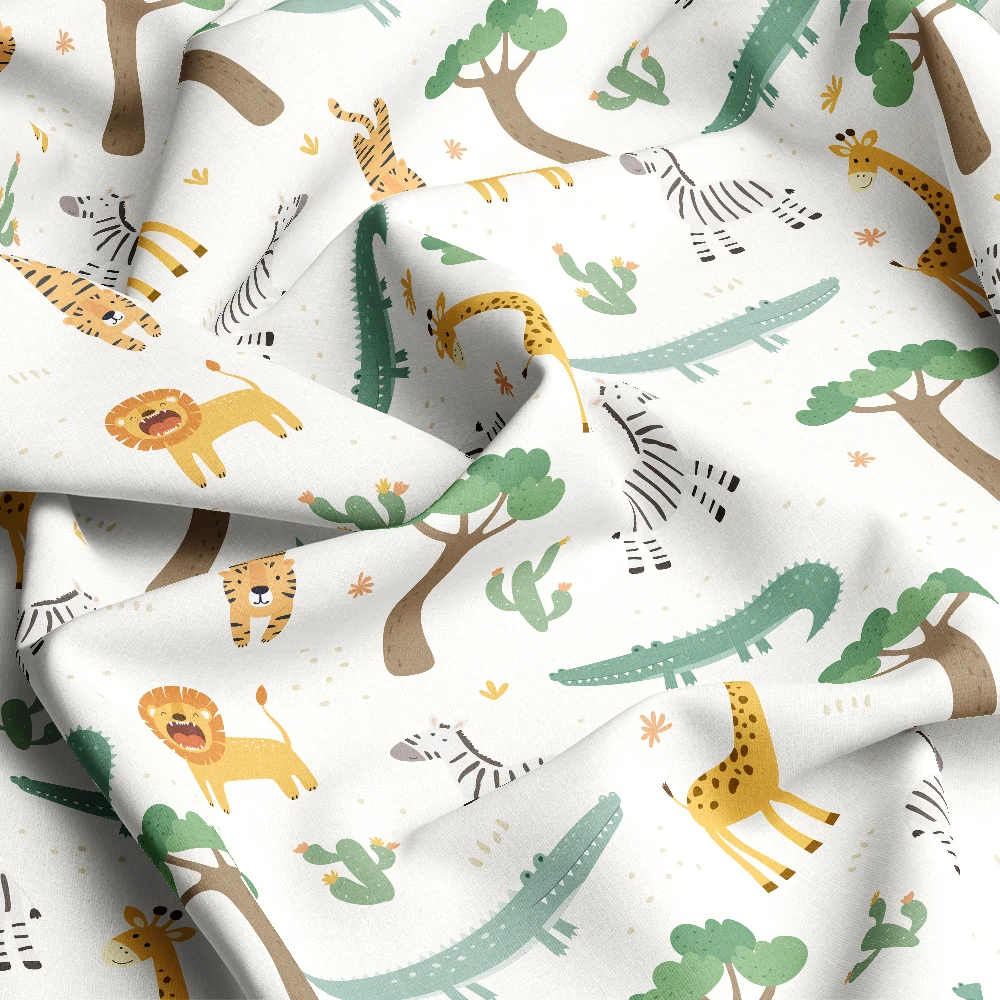 Cute Safari Jungle Animals Pattern – Custom Print Fabrics