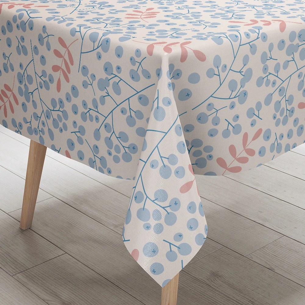 Tablecloth – Winter Pattern Branches With Rowan Berries Christmas Background
