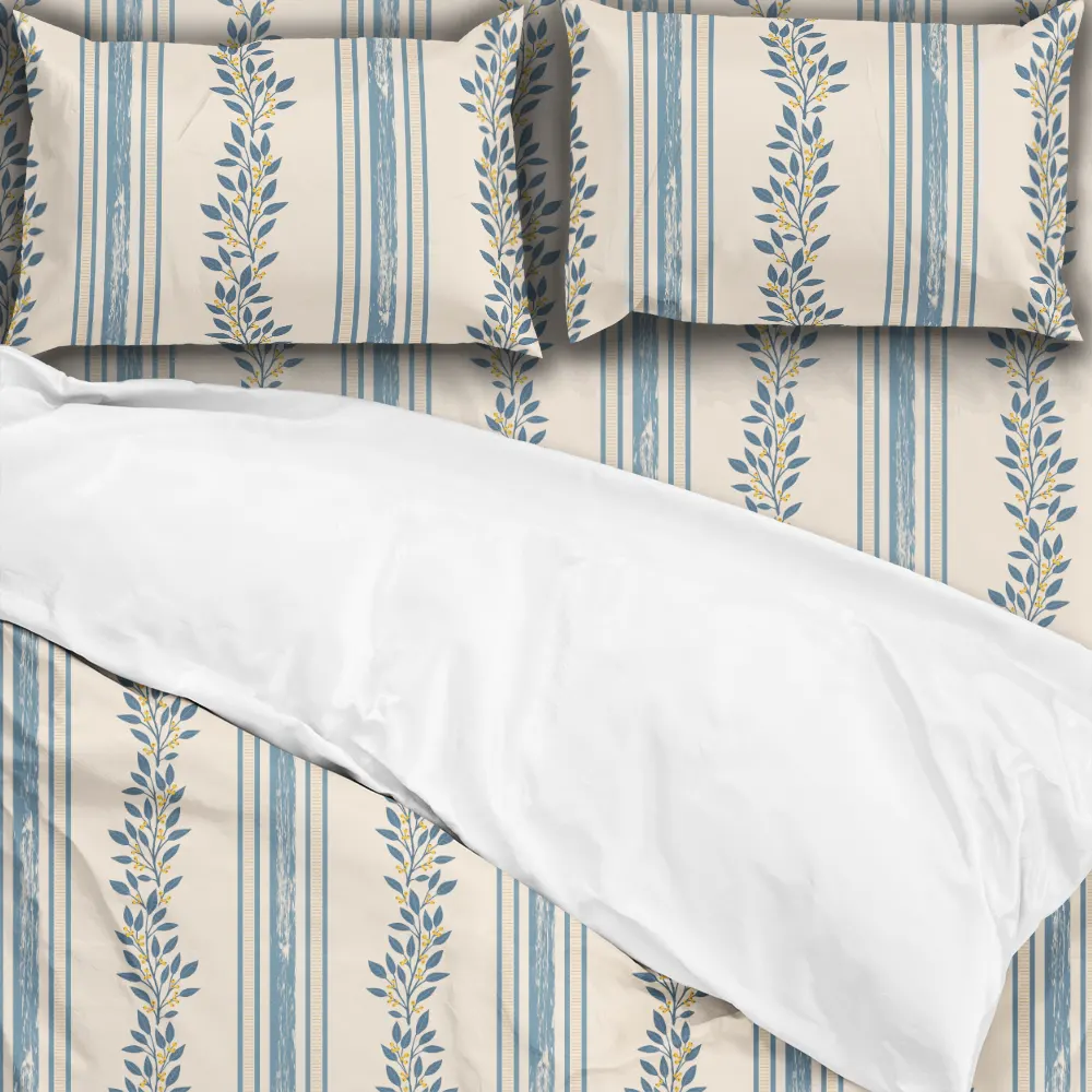 Bedding Set – Cute Vintage Floral Stripes