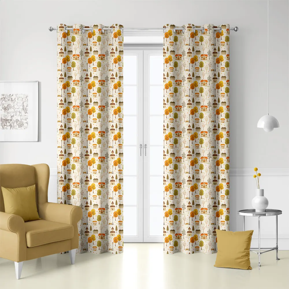 Curtain – Autumn Town Houses & Market Street