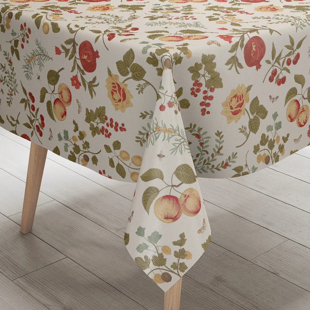 Tablecloth – Rustic Farmhouse Fruit and Berry Pattern for Country Kitchen