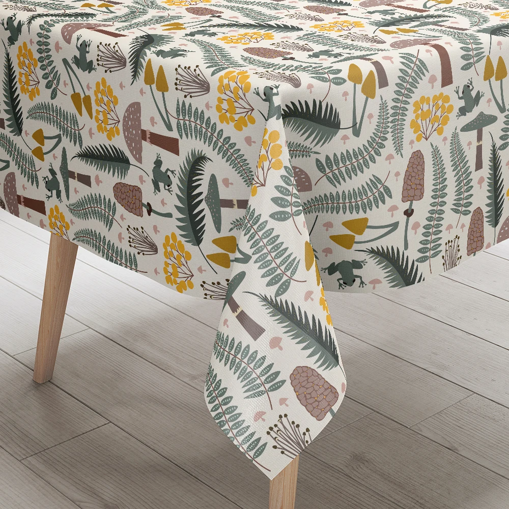Tablecloth – Forest Frog & Mushroom Woodland Print