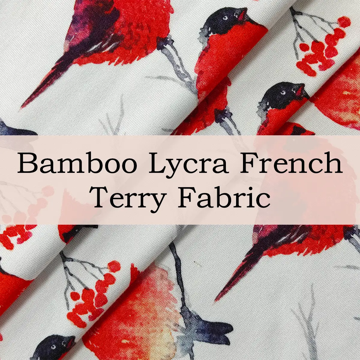 Custom Printed Bamboo French Terry Fabric | Soft & Stretchy Digital Print Knit Fabric