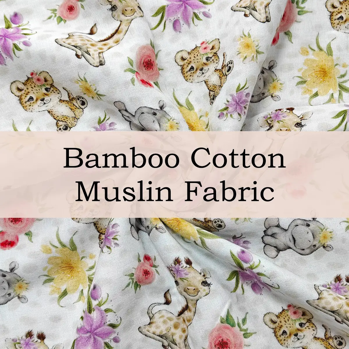 Custom Printed Bamboo Cotton Muslin Fabric | Soft, Breathable & Skin-Friendly