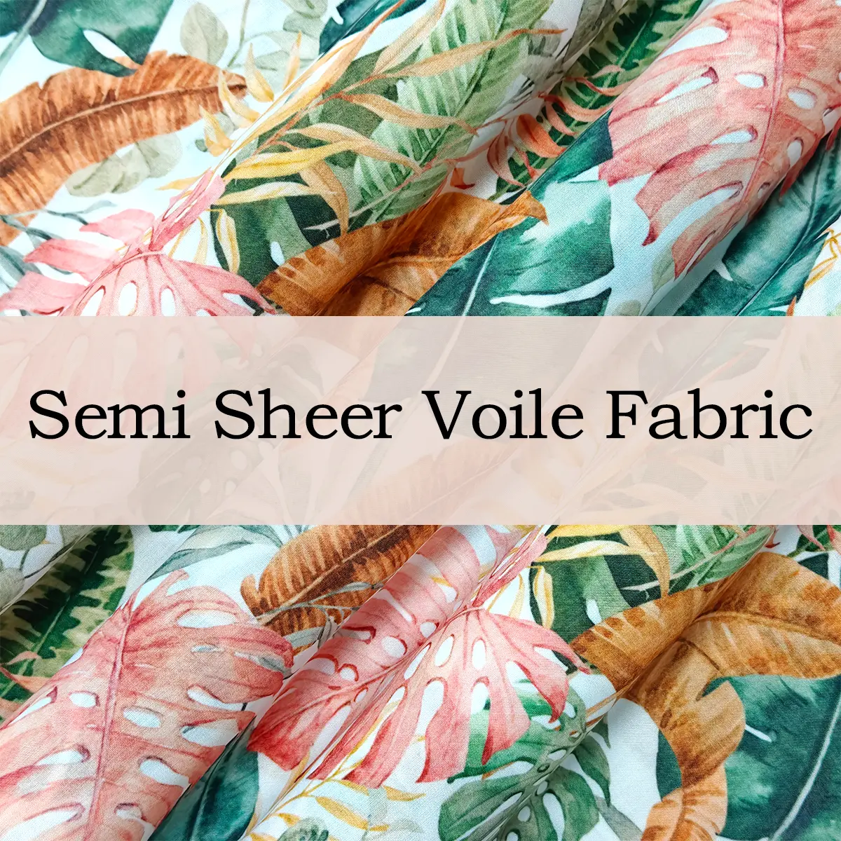 Custom Printed Semi Sheer Voile Fabric – Airy, Lightweight & Soft for Personalized Dresses & Drapes