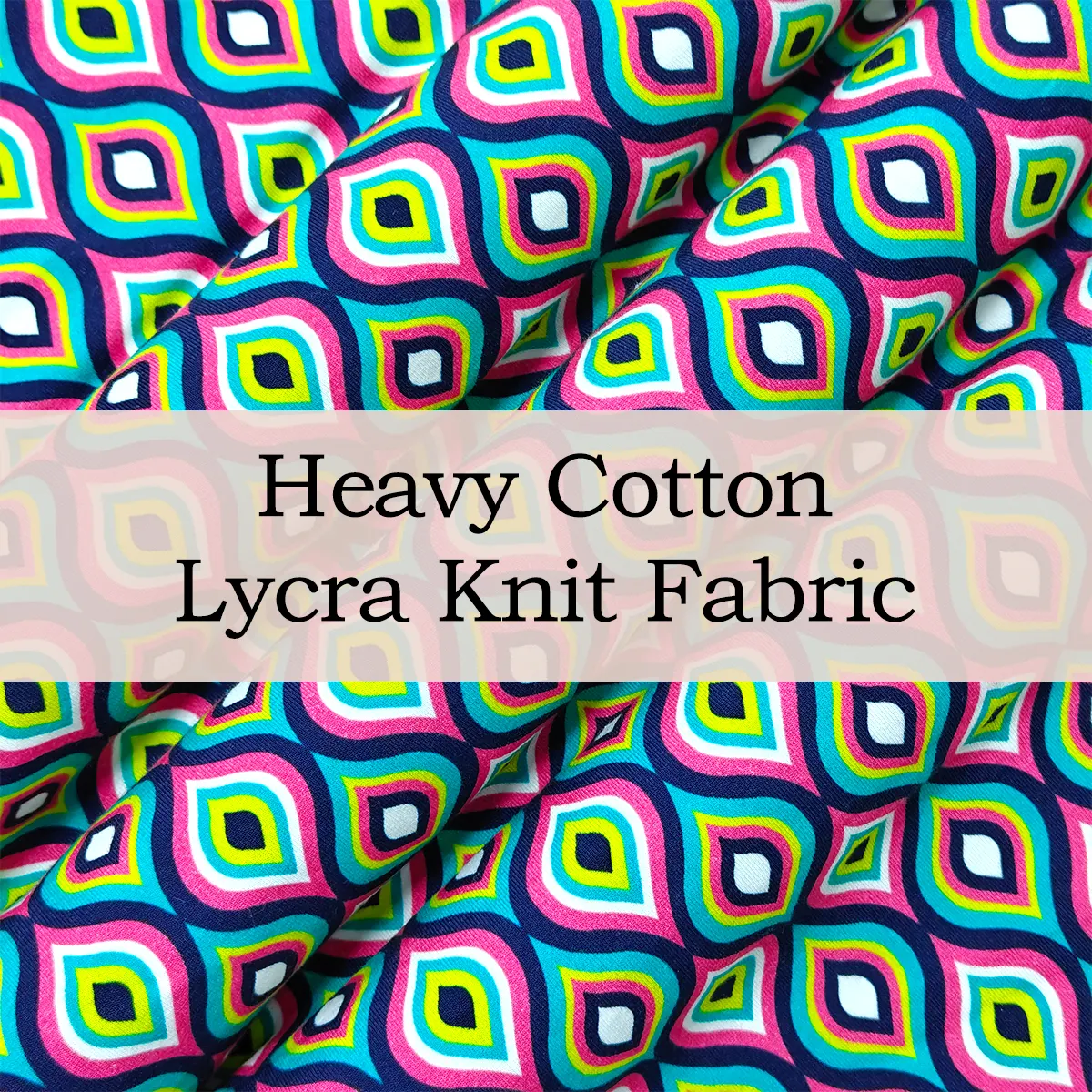 Custom Printed Heavy Cotton Lycra Jersey Fabric | Soft, Stretchy & Moisture-Absorbing for Apparel