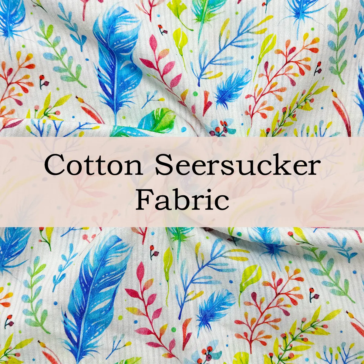 Custom Printed Cotton Seersucker Fabric – Soft, Breathable & Textured for Comfortable Summer Styles