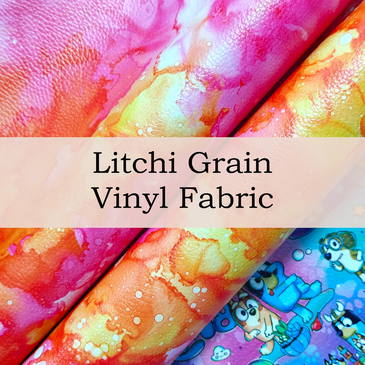 Custom Printed Litchi Grain Vinyl Fabric – Faux Leather for Upholstery, Bags, Garments, and More
