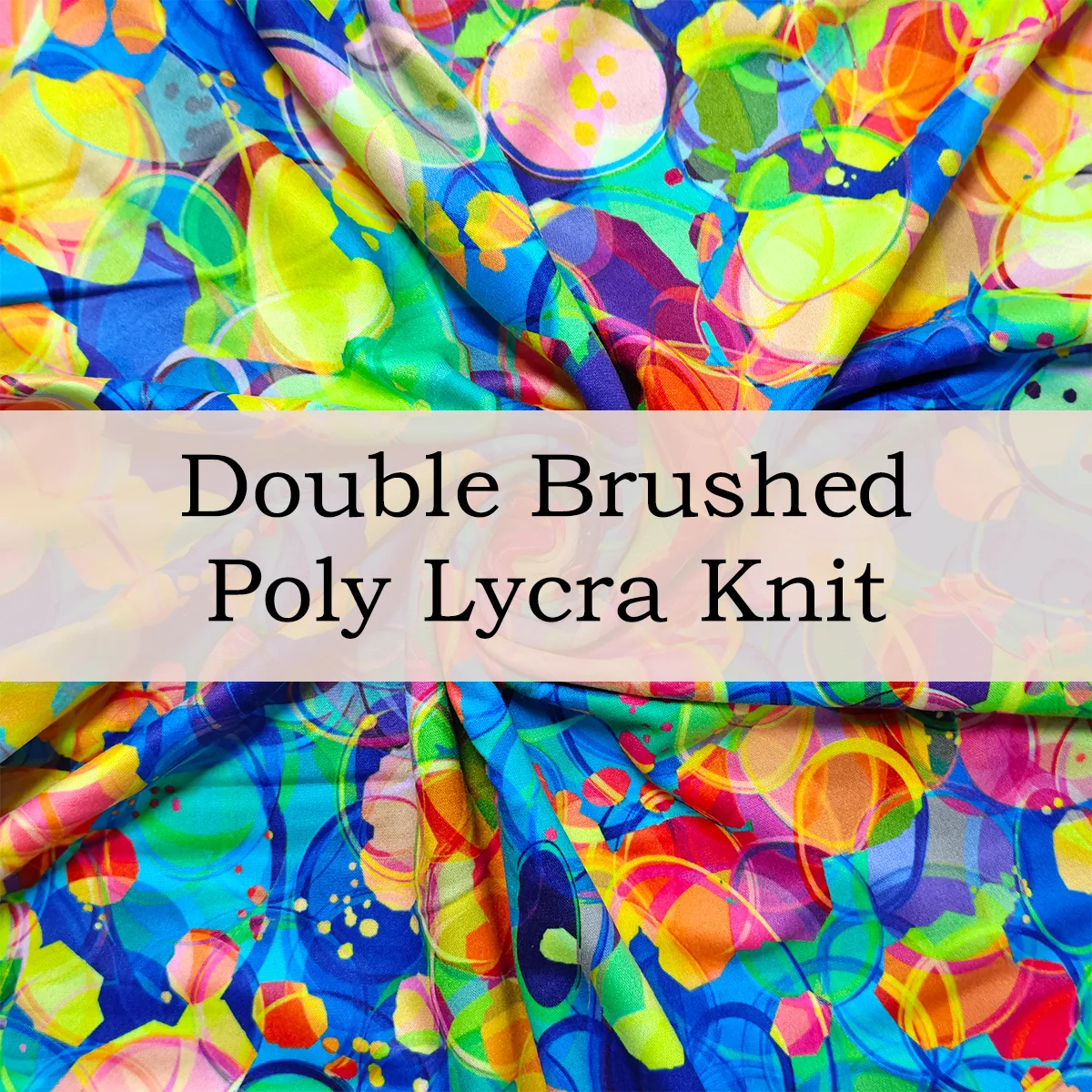 Custom Printed Double Brushed Poly Knit Fabric | Soft, Stretchy & Comfortable