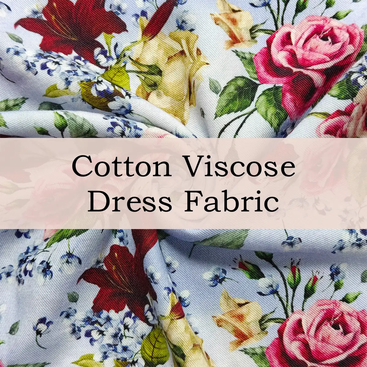 Custom Printed Cotton Viscose Dress Fabric | Soft & Breathable