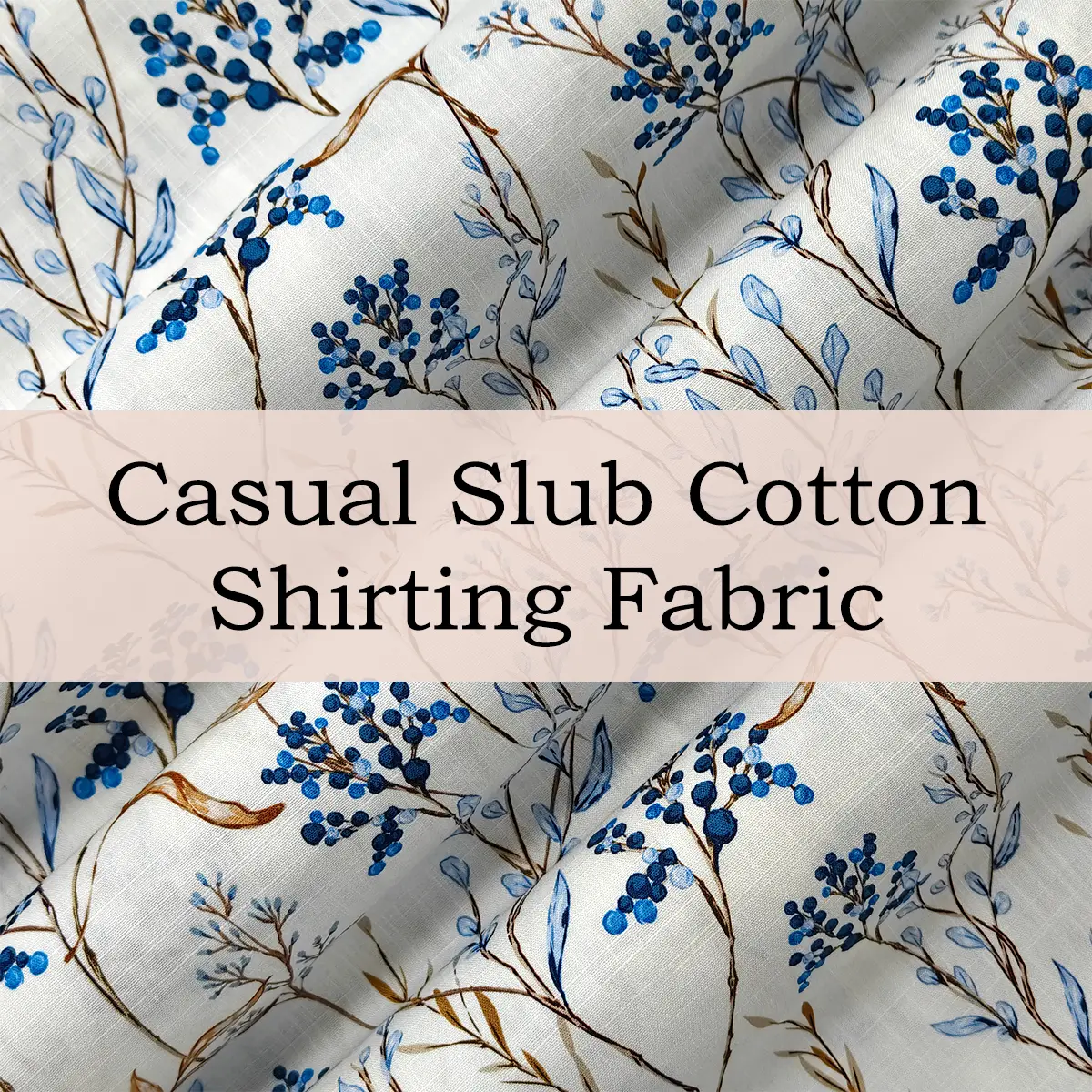 Custom Printed Casual Slub Cotton Shirting Fabric – Breathable, Textured & Stylish for Comfortable Shirts & Lightwear