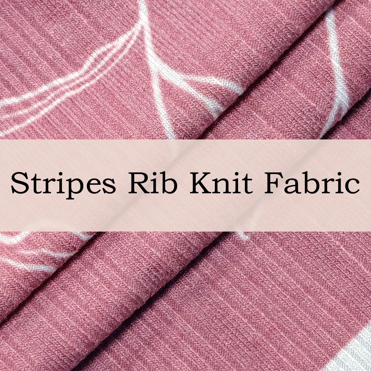 Custom Printed Stripes Rib Knit Fabric – Soft, Breathable & Stretchy for Stylish Apparel