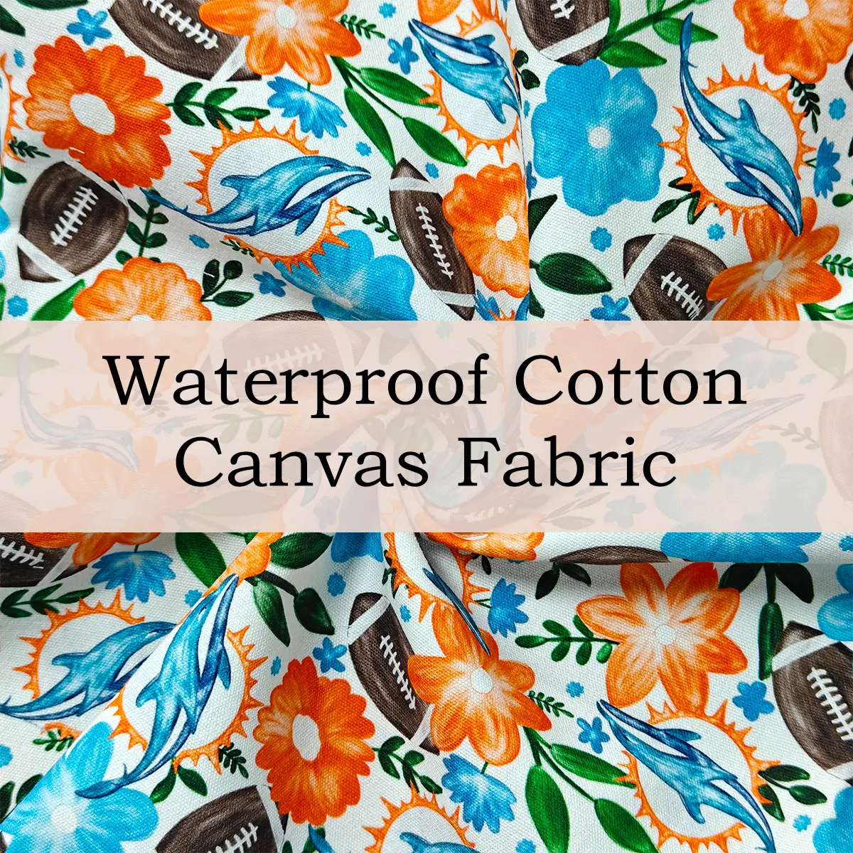Custom Printed Waterproof Cotton Canvas Fabric – Durable and Strong Cotton Fabric for Bags, Tents, and Home Decor