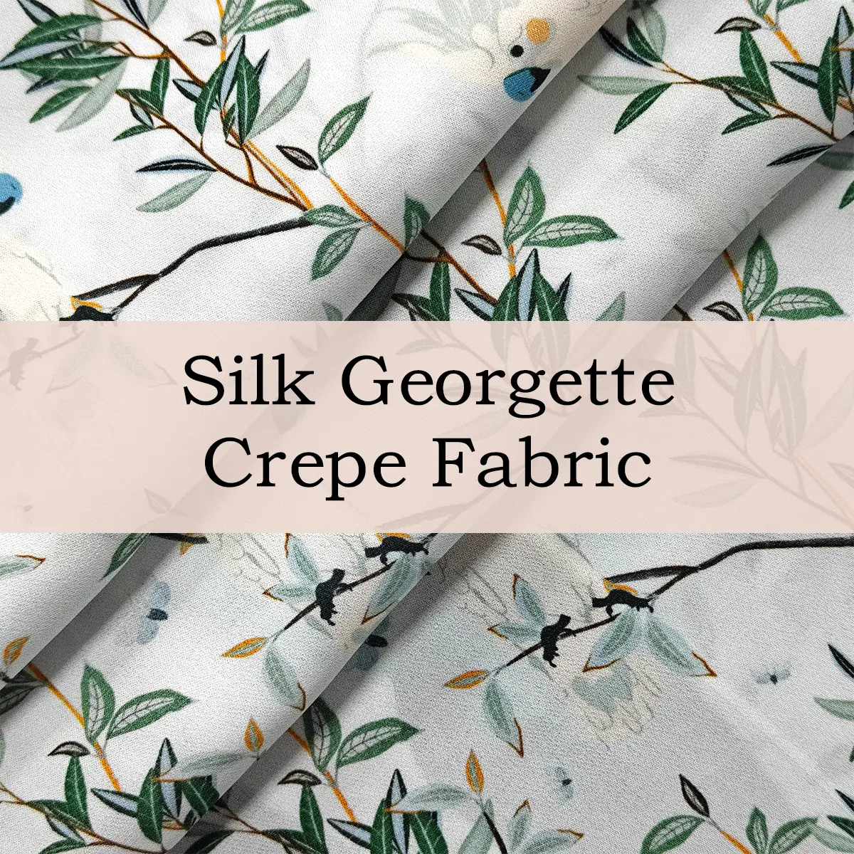 Custom Printed Silk Georgette Crepe Fabric – Lightweight Elegance with a Delicate Texture
