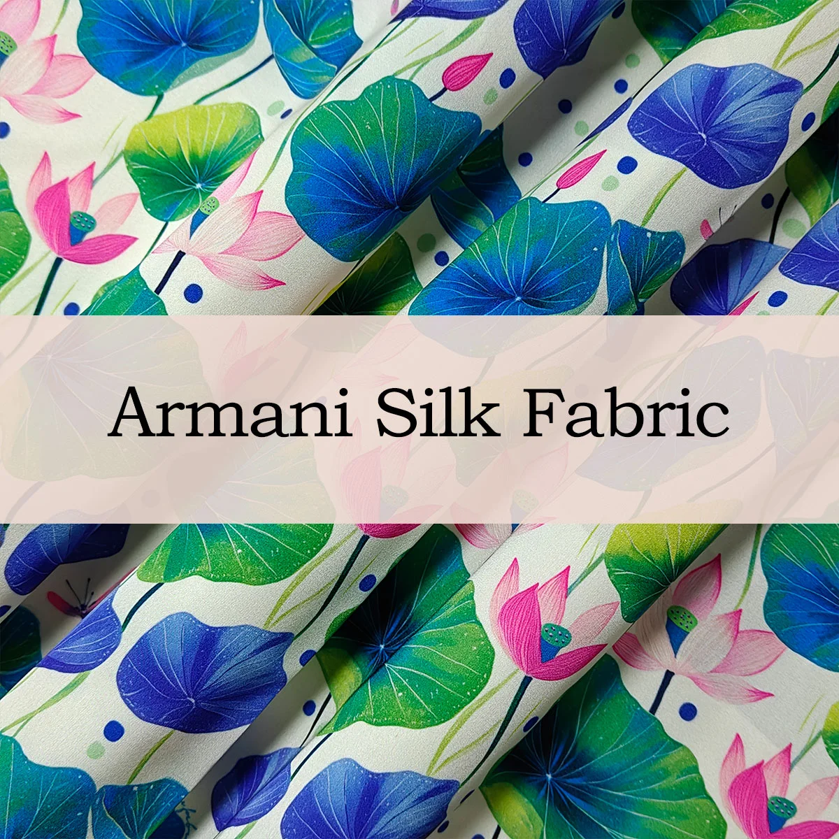 Custom Printed Armani Silk Fabric – Silky, Slight Stretch & Elegant for Dresses, Scarves & Luxe Apparel