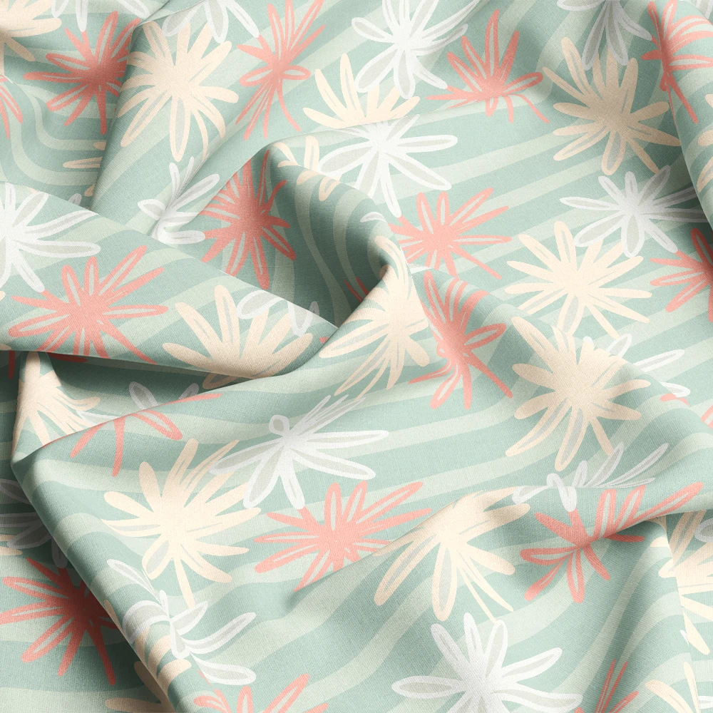 Tender Chamomile & Abstract Stripes – Custom Print Fabrics