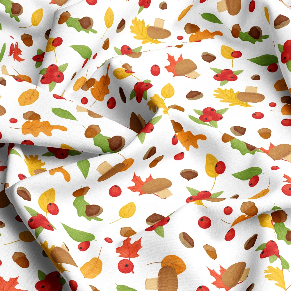 Colorful Fall Season Vector Icons – Custom Print Fabrics