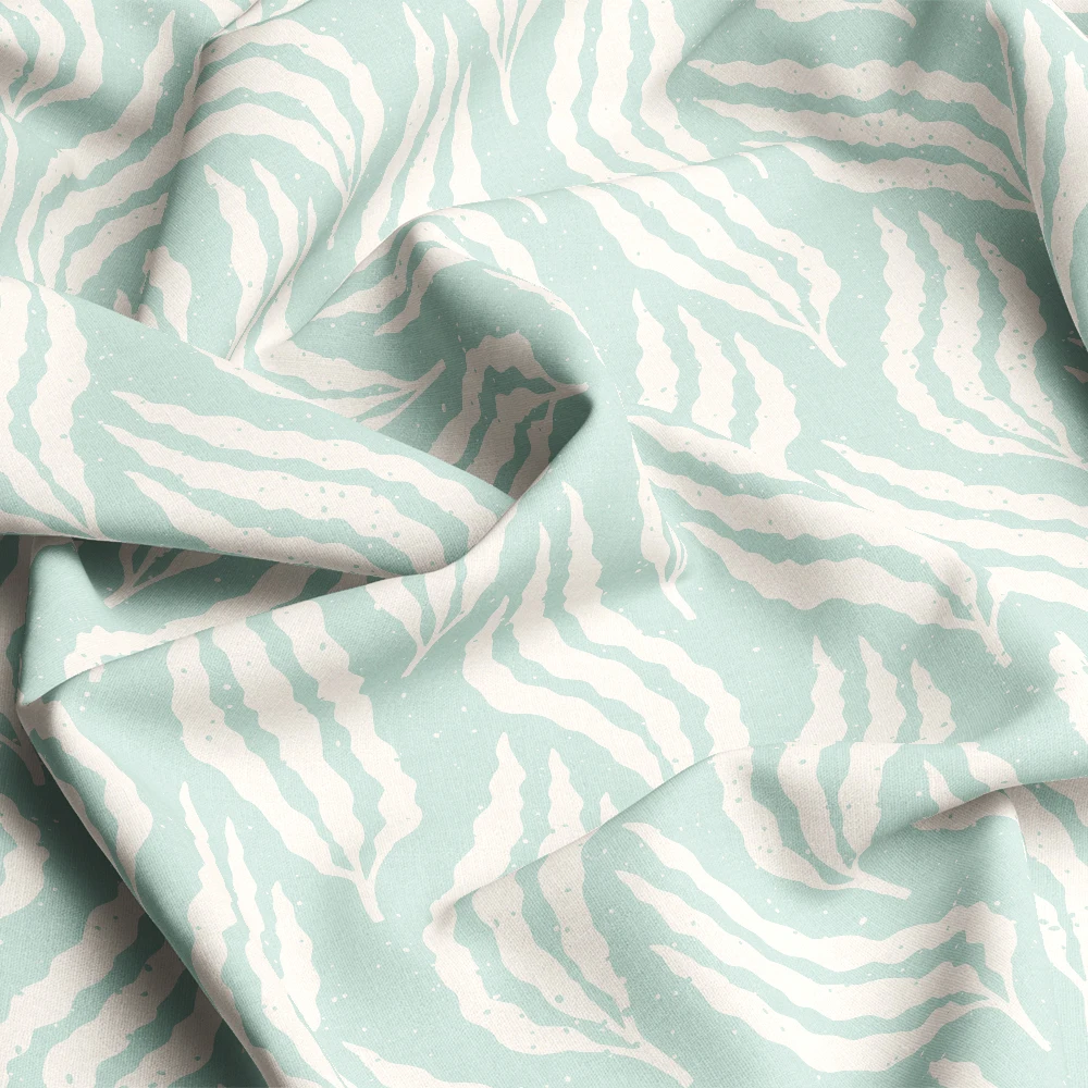Chambray Blue Seaweed Cutout – Custom Print Fabrics