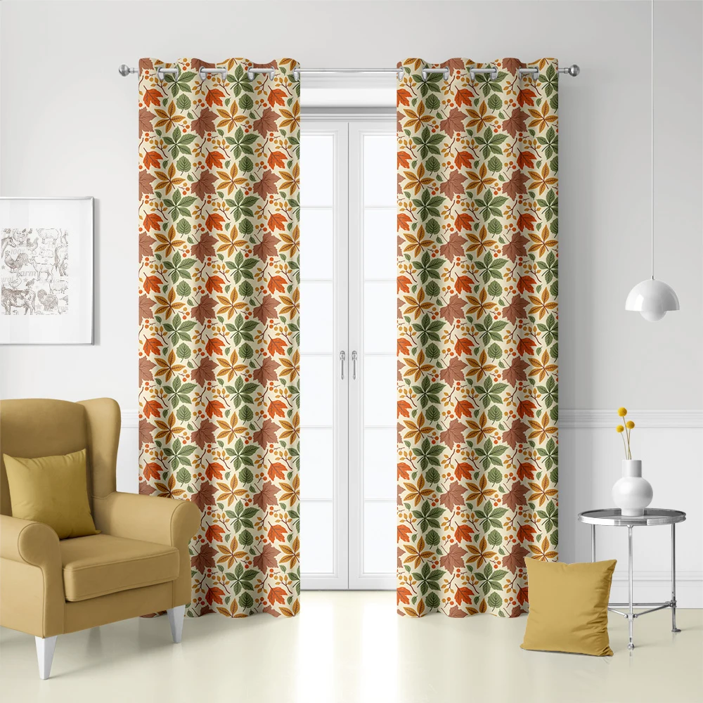 Curtain – Colorful Autumn Leaves & Berries