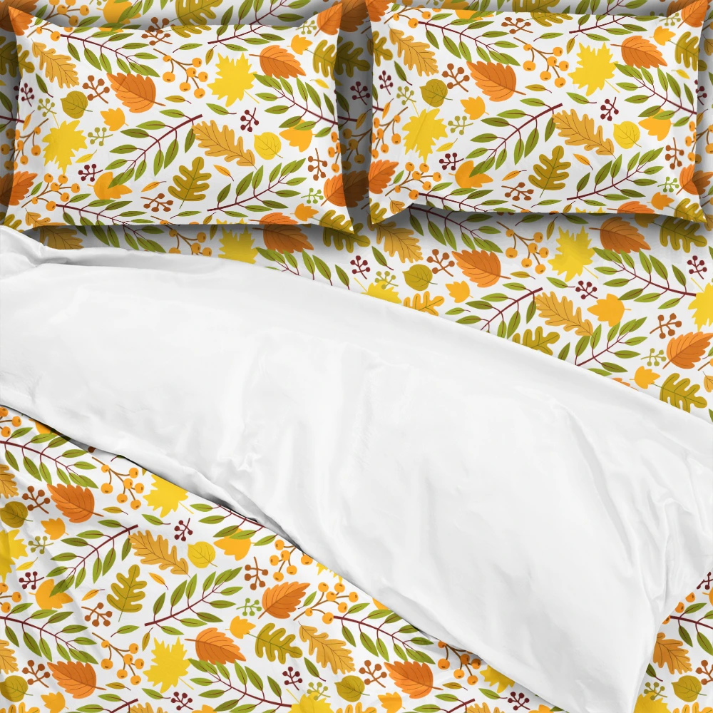 Bedding Set – Vibrant Yellow & Orange Fall Leaves