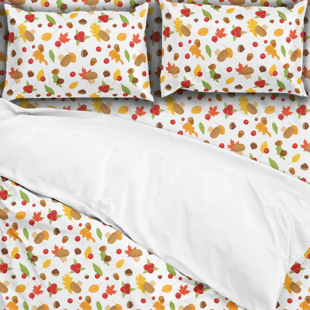 Bedding Set – Colorful Fall Season Vector Icons