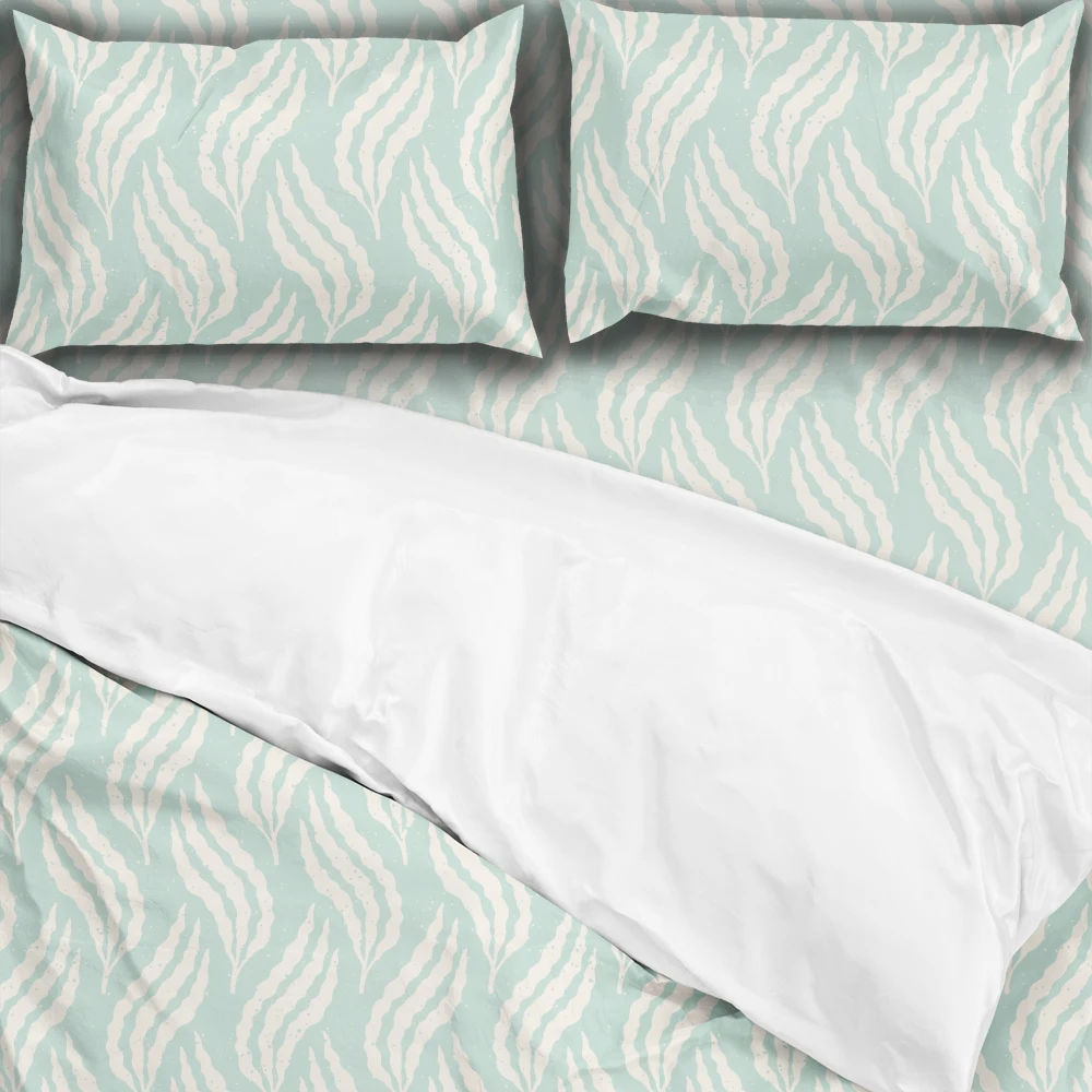 Bedding Set – Chambray Blue Seaweed Cutout