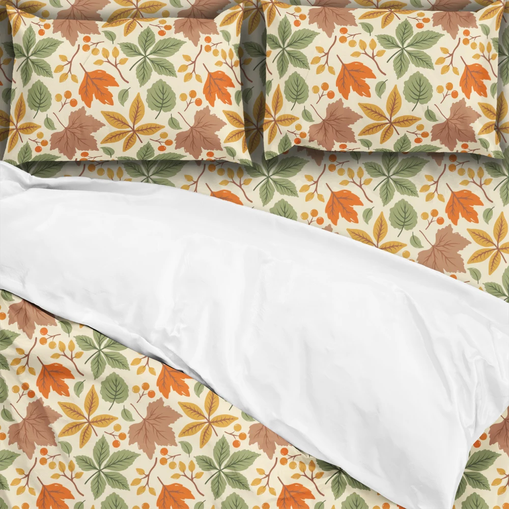 Bedding Set – Colorful Autumn Leaves & Berries
