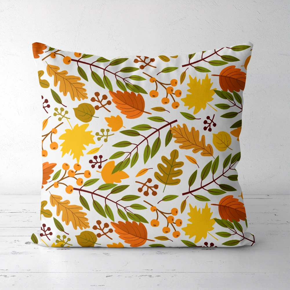 Throw Pillow – Vibrant Yellow & Orange Fall Leaves