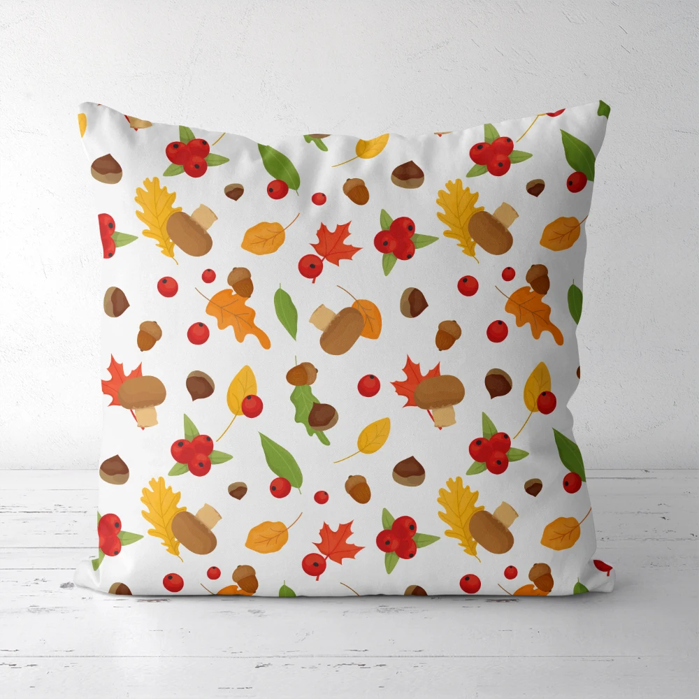 Throw Pillow – Colorful Fall Season Vector Icons