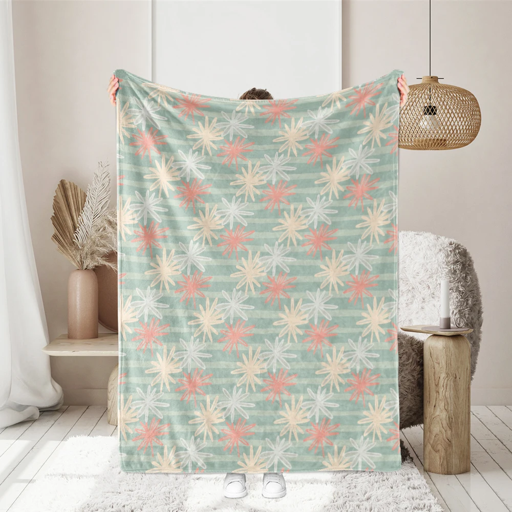 Throw Blanket – Tender Chamomile & Abstract Stripes