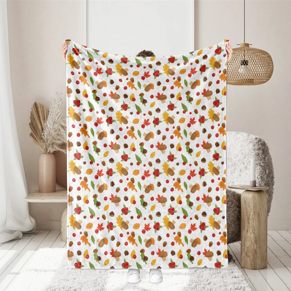 Throw Blanket – Colorful Fall Season Vector Icons
