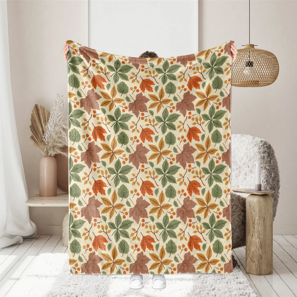 Throw Blanket – Colorful Autumn Leaves & Berries