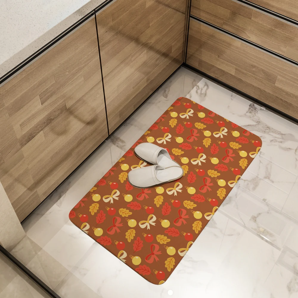 Kitchen Floor Mats – Rustic Autumn Leaves Bows & Baubles