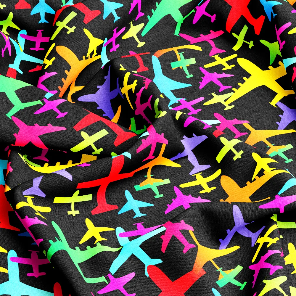 Colorful Aircraft & Aviation Vector – Custom Print Fabrics
