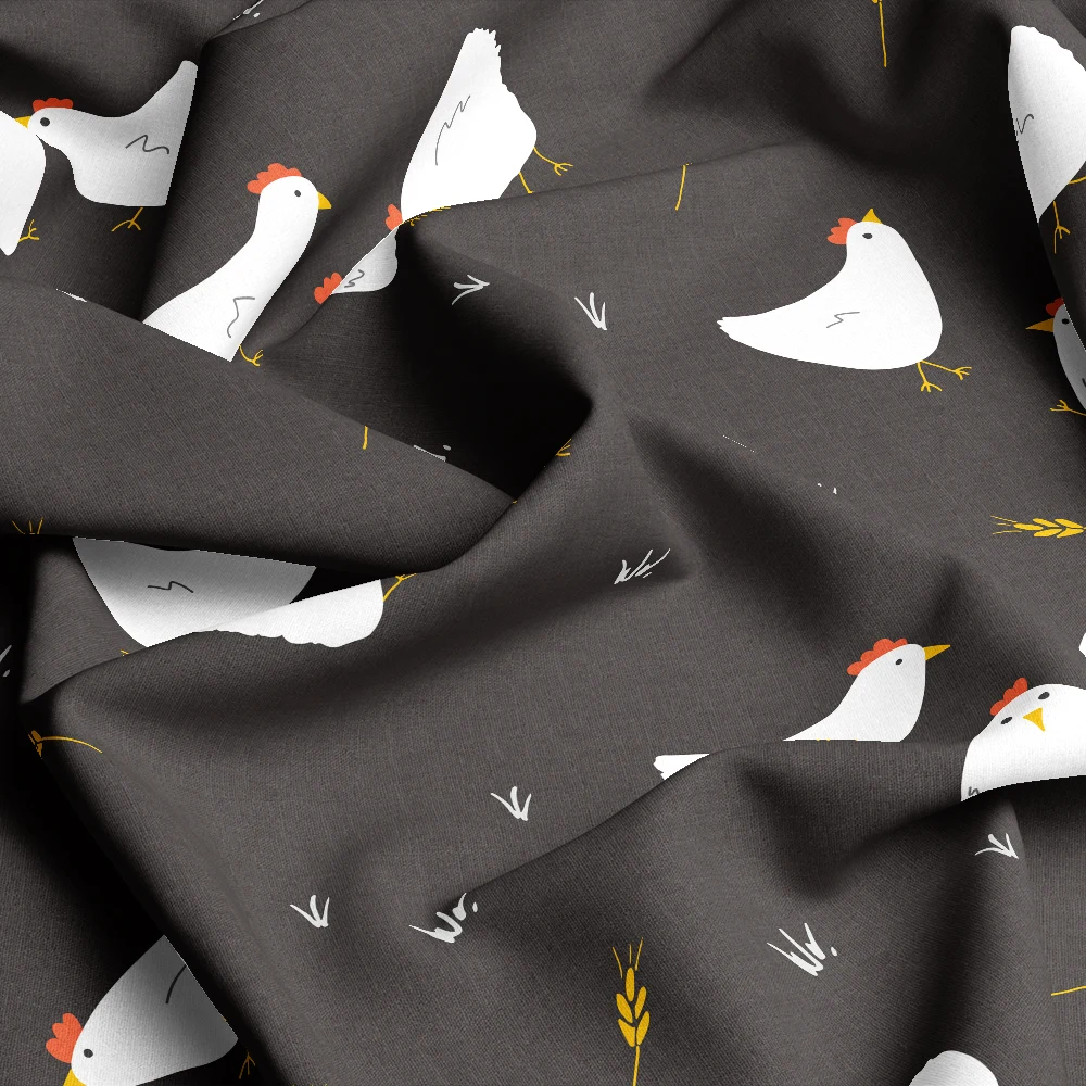 Cute Cartoon Chicken & Hen Vector – Custom Print Fabrics