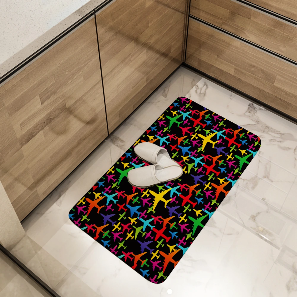 Kitchen Floor Mats – Colorful Aircraft & Aviation Vector