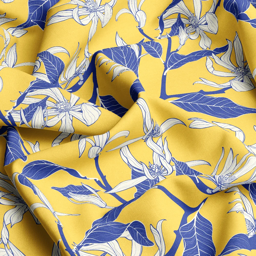 Elegant Magnolia Branches & Flowers – Custom Print Fabrics