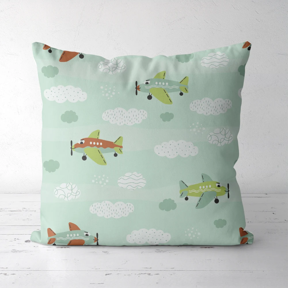 Throw Pillow – Baby Airplanes & Cloud Aviation